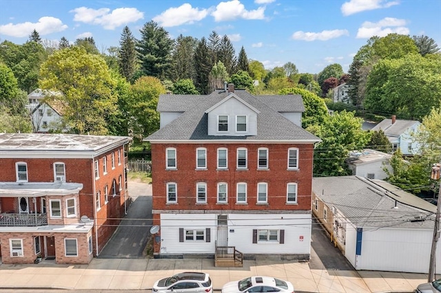 view of front of house with central AC unit