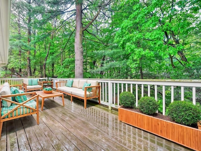 501 Lexington St Unit 105, Waltham, MA 02452 - wooden terrace featuring outdoor lounge area