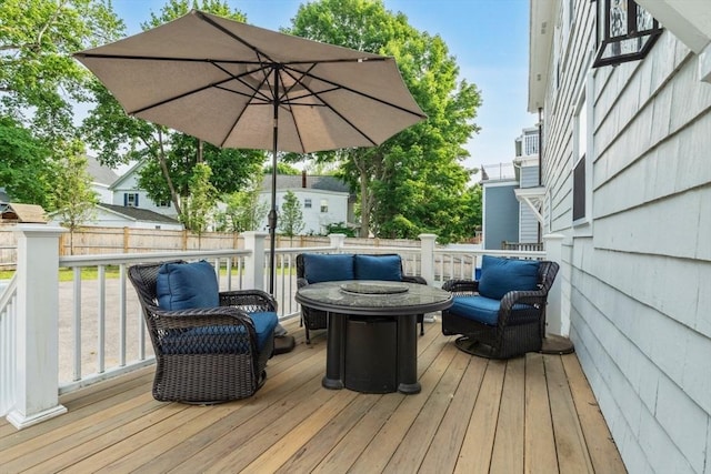 61 Elm St Unit 61, Andover, MA 01810 - deck with an outdoor fire pit