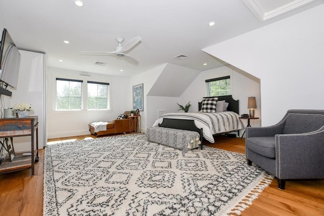30 Indian Cove Rd, Marion, MA 02738 - bedroom with wood finished floors, recessed lighting, and a ceiling fan