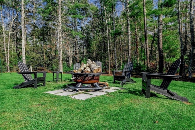 30 Indian Cove Rd, Marion, MA 02738 - surrounding community featuring a lawn and a fire pit