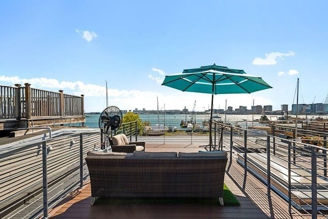 288 Marginal St Unit 4, Boston, MA 02128 - wooden deck with a water view