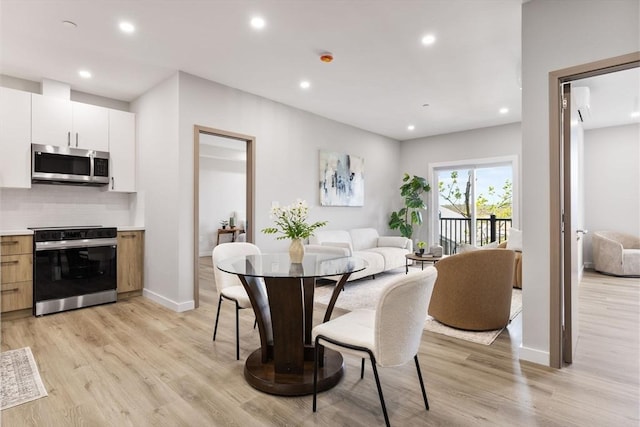 43-47 Fremont Unit 7, Boston, MA 02126 - dining room featuring recessed lighting, baseboards, and light wood-style flooring