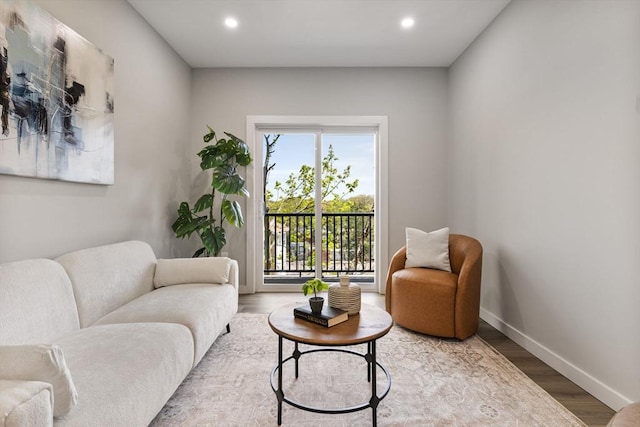43-47 Fremont Unit 7, Boston, MA 02126 - living room featuring recessed lighting, baseboards, and light wood-type flooring