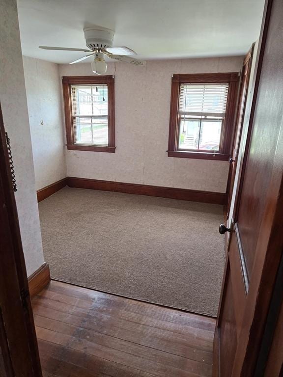 43 Jefferson St, Taunton, MA 02780 - carpeted spare room with baseboards and ceiling fan