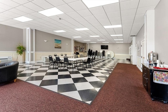 73 Broad Reach Unit T77C, Weymouth, MA 02191 - dining space with tile patterned floors, wainscoting, and a paneled ceiling