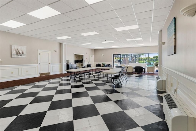 73 Broad Reach Unit T77C, Weymouth, MA 02191 - dining area with a drop ceiling, a decorative wall, and wainscoting