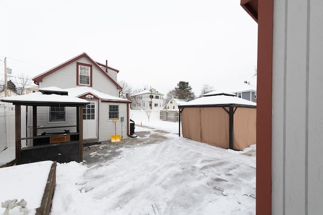 exterior space featuring a gazebo