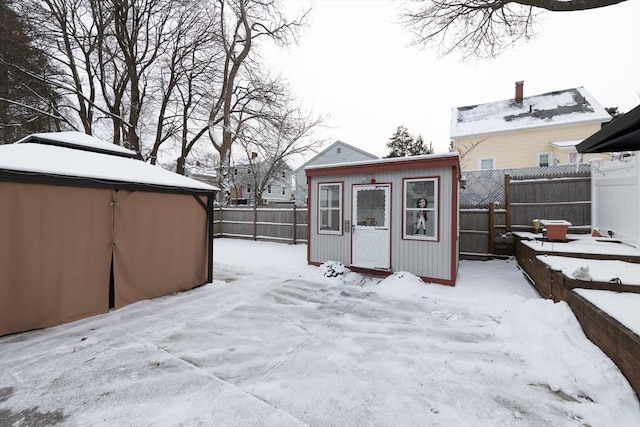 view of snow covered structure