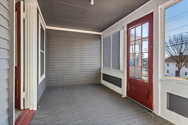 wooden terrace with covered porch