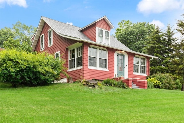 965 Greenville Ave, Smithfield, RI 02828 - view of side of property featuring a lawn and roof with shingles