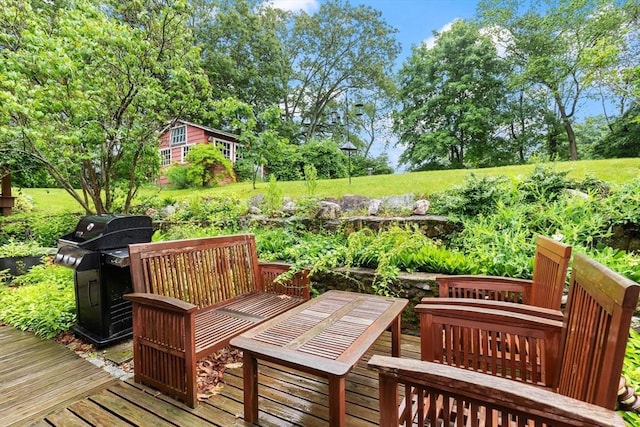 965 Greenville Ave, Smithfield, RI 02828 - wooden deck with a grill