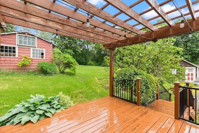 965 Greenville Ave, Smithfield, RI 02828 - deck featuring a lawn and a pergola