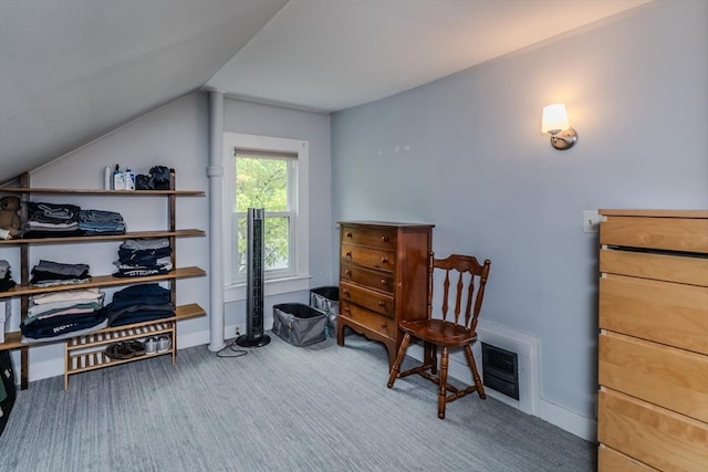 15 Ryan Rd, Northampton, MA 01062 - living area featuring carpet flooring, vaulted ceiling, and baseboards