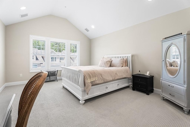 27 Richardson Dr Unit 27, Millis, MA 02054 - bedroom featuring light carpet, lofted ceiling, and recessed lighting