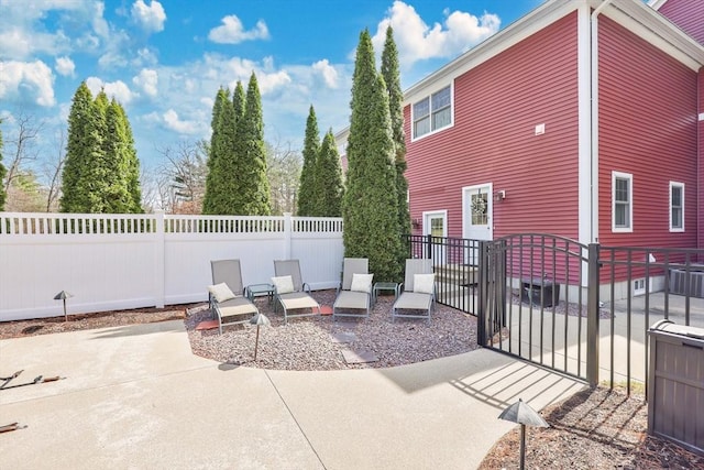 view of patio featuring a fenced backyard