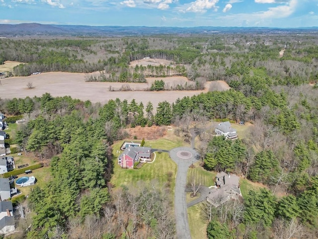 aerial view with a forest view