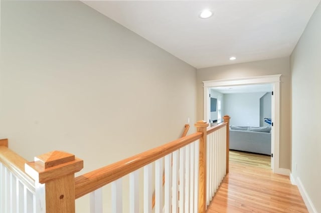 hallway featuring light wood-type flooring