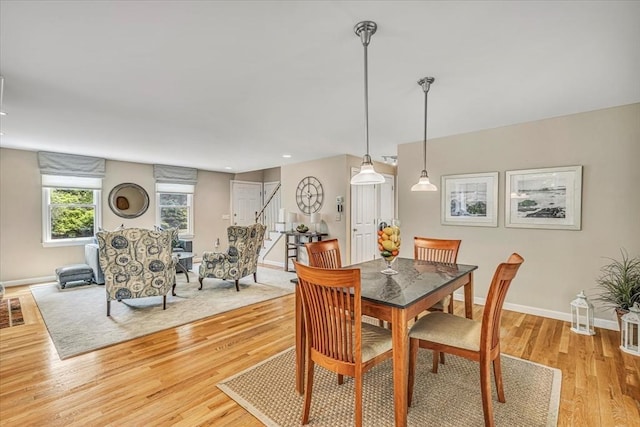 26 Sandy Meadow Way, Eastham, MA 02642 - dining room featuring stairs, light wood-style floors, and recessed lighting