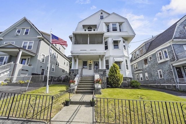 46 Converse Ave Unit 1, Malden, MA 02148 - view of front of home with a gambrel roof and covered porch