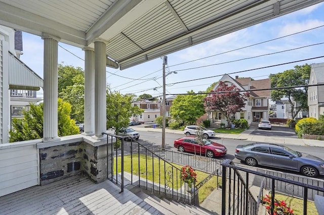 46 Converse Ave Unit 1, Malden, MA 02148 - wooden porch with a residential view