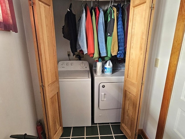 308 Hawthorn St, New Bedford, MA 02740 - washroom featuring washing machine and dryer and tile patterned floors