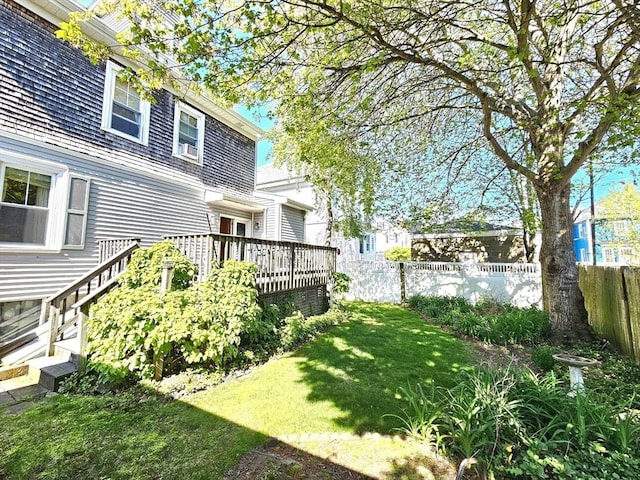 308 Hawthorn St, New Bedford, MA 02740 - view of yard with a wooden deck