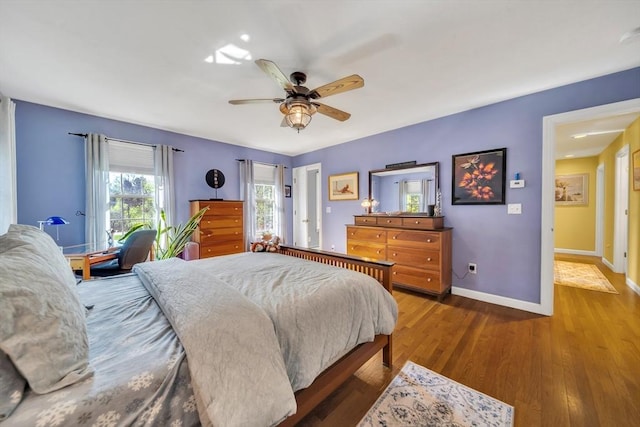 28 Sewall St, Shrewsbury, MA 01545 - bedroom with baseboards, wood finished floors, and a ceiling fan