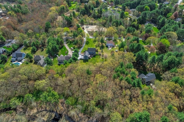 28 Sewall St, Shrewsbury, MA 01545 - aerial view of property and surrounding area with a heavily wooded area