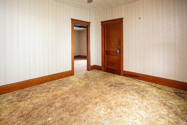 100 Weetamoe St, Fall River, MA 02720 - spare room with carpet and wallpapered walls