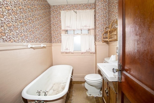 100 Weetamoe St, Fall River, MA 02720 - bathroom with a freestanding tub and wainscoting
