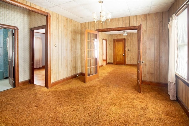 100 Weetamoe St, Fall River, MA 02720 - unfurnished room featuring carpet floors and a chandelier