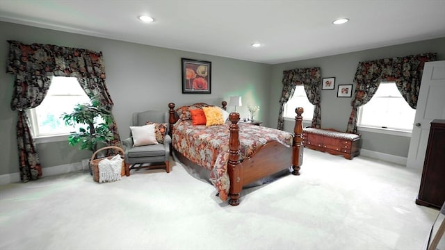 1820 Milk St, Dighton, MA 02715 - bedroom with light carpet, recessed lighting, and baseboards