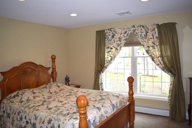 1820 Milk St, Dighton, MA 02715 - carpeted bedroom with a baseboard radiator and recessed lighting
