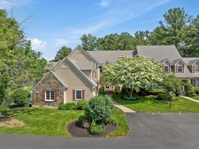 35 Michael Way Unit 29, Andover, MA 01810 - view of front of property with stone siding and a front yard
