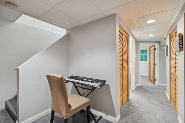 35 Michael Way Unit 29, Andover, MA 01810 - hallway featuring a paneled ceiling, carpet, and recessed lighting