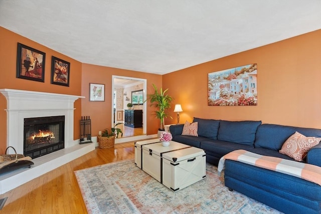 35 Michael Way Unit 29, Andover, MA 01810 - living area featuring wood finished floors and a lit fireplace