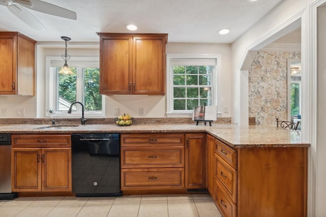 35 Michael Way Unit 29, Andover, MA 01810 - kitchen with dishwasher, brown cabinets, and healthy amount of natural light