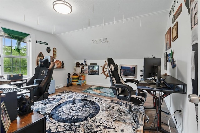 399 N Main St, Salem, NH 03079 - office space with wood finished floors, baseboards, and vaulted ceiling