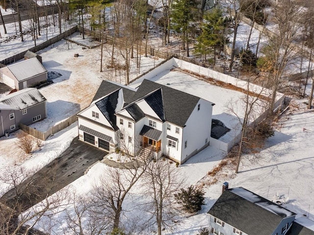 view of snowy aerial view