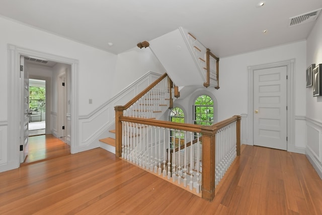 hall featuring light hardwood / wood-style flooring