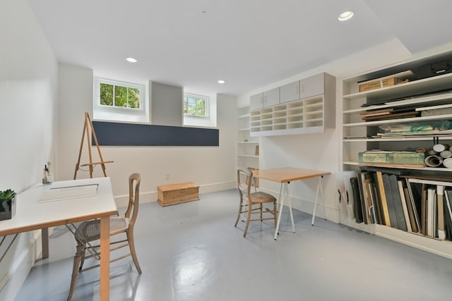 office featuring concrete flooring