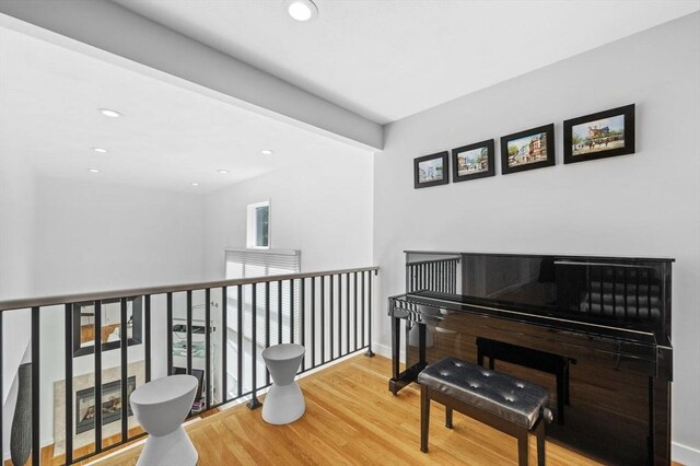 26 Sherwood Rd, Swampscott, MA 01907 - sitting room with wood finished floors, recessed lighting, and baseboards