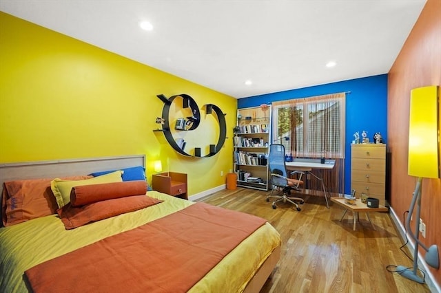 26 Sherwood Rd, Swampscott, MA 01907 - bedroom with wood finished floors, baseboards, a desk, and recessed lighting