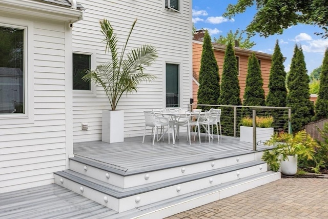 26 Sherwood Rd, Swampscott, MA 01907 - wooden deck with outdoor dining area