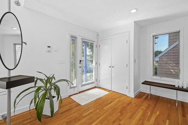 26 Sherwood Rd, Swampscott, MA 01907 - foyer featuring plenty of natural light, wood finished floors, baseboards, and recessed lighting