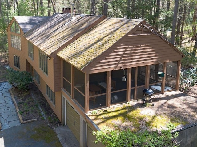 104 Tower Rd, Lincoln, MA 01773 - view of outdoor structure featuring a sunroom