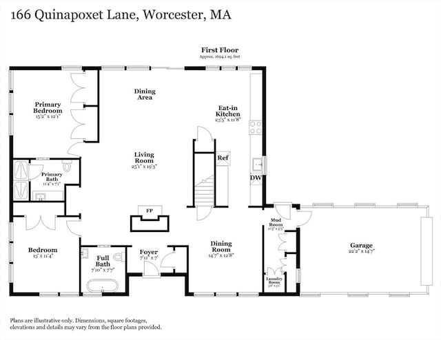 166 Quinapoxet Ln, Worcester, MA 01606 - property floor plan