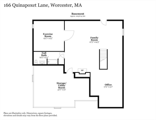 166 Quinapoxet Ln, Worcester, MA 01606 - room layout