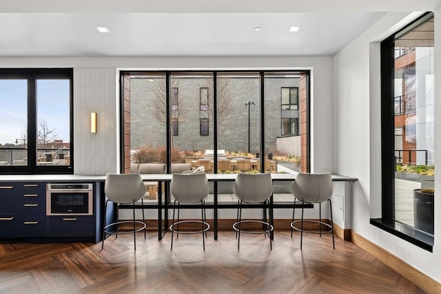dining space with baseboards